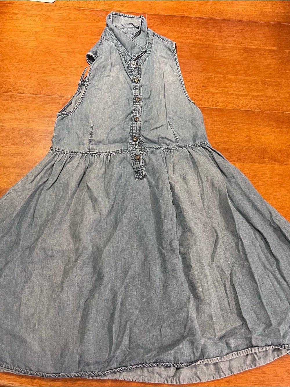 Vans Light Blue Denim Sleeveless Button-Front Kids Dress